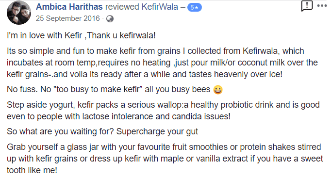 kefirwala testimonial ambica